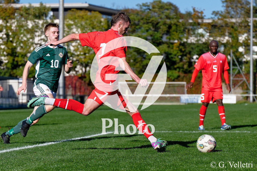 UEFA Region's Cup - NI Western Region v Vaud | Dupuis Valentin (7 Vaud) throw the ball during the UEFA Region's Cup game between NI Western Region and Vaud at Centre Sportif de Colovray in Nyon, Switzerland 