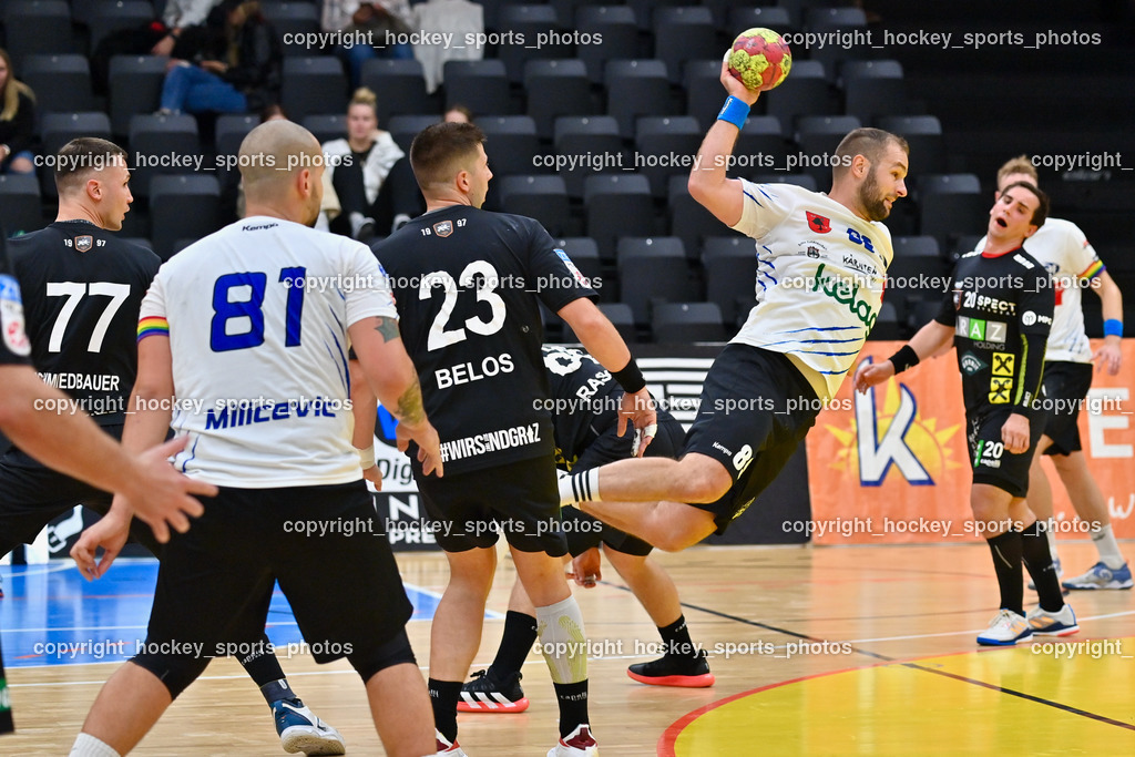 HSG Holding Graz vs. SC Ferlach 16.9.2022 | #89 LEBAN Patrik, #23 BELOS Nemanja, #81 MILICEVIC Adrian