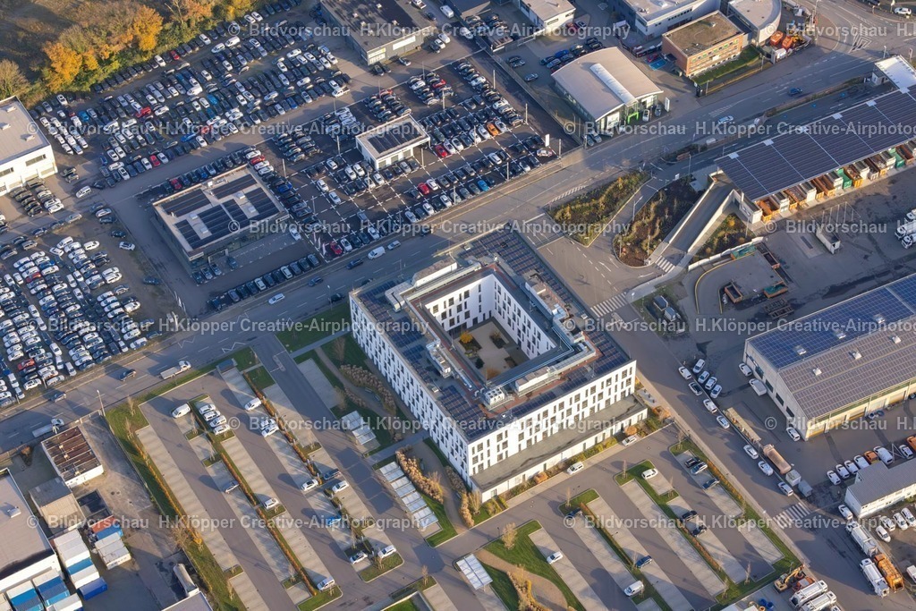 Luftbild Moers-5761 | Luftbildfotografie Luftbild Unternehmens-Verwaltungsgebäude der ENNI-Gruppe auf dem Gelände der alten Schreinerei Cleve auf dem Jostenhof-Areal Am Jostenhof in Moers - Realisiert mit Pictrs.com