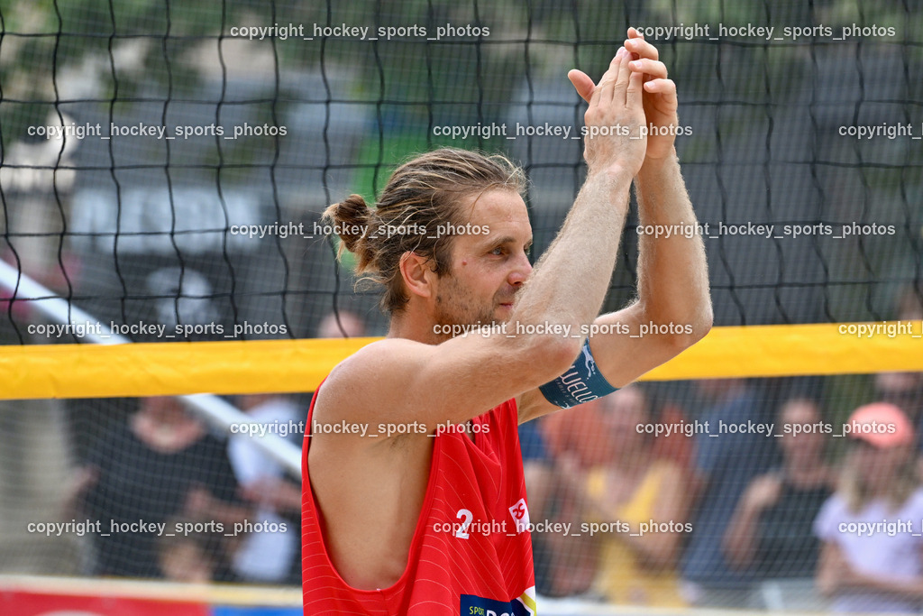 Kärntner Landesmeisterschaft Beach Volleyball | #2 HUBER Alexander Philipp, Kärntner Landesmeisterschaft Beach Volleyball, Kärntner Landesmeisterschaft Beach Volleyball am 18.08.2024 in Villach (Rathausplatz Villach), Austria, (Photo by Bernd Stefan)