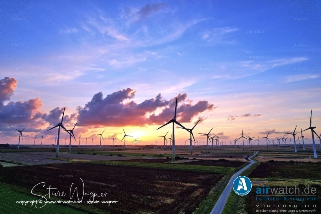 Windpark Breklumer-Koog | Luftbild, Windenergieanlagen, Enercon, Windpark Breklumer Koog