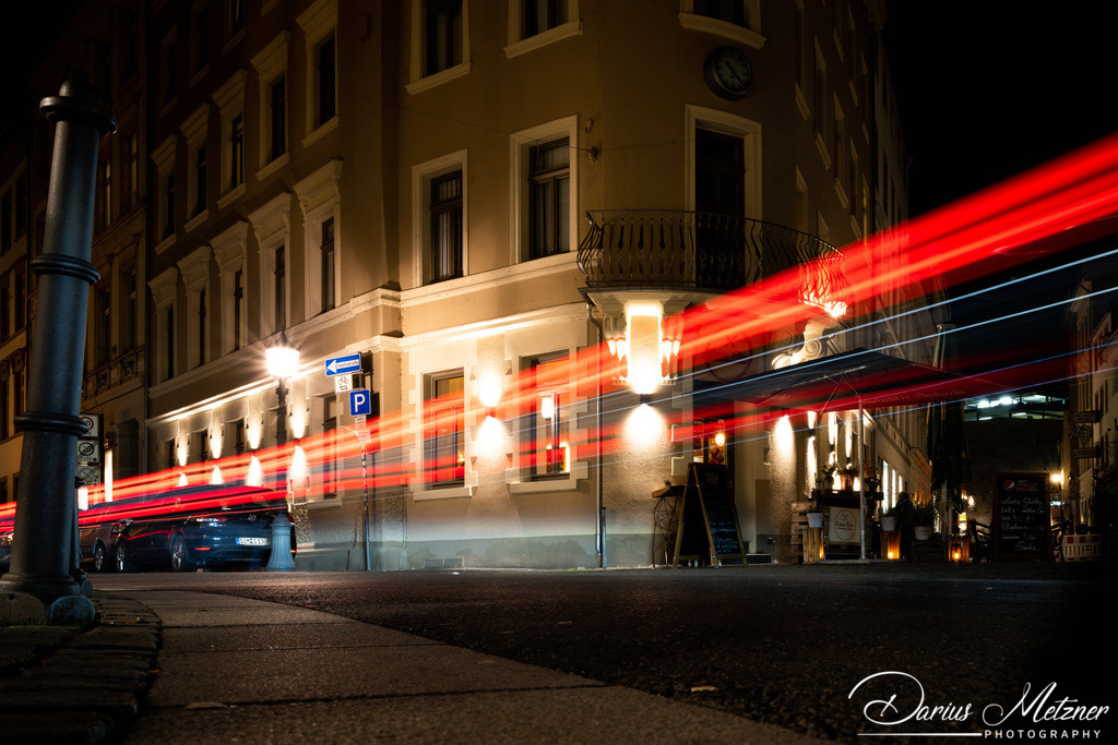 Ome Else in Mainz mit Lichtspur | Ome Else in Mainz mit Lichtspur