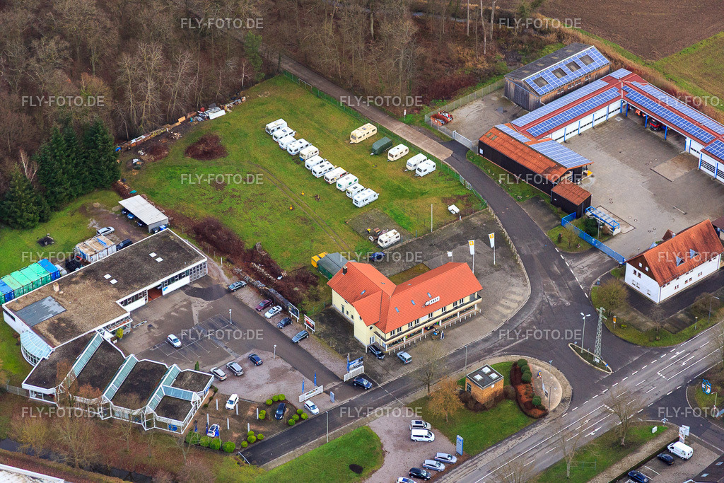 Wohnwagen Frey und Auto Bohlender GmbH & Co.KG http://www.auto-bohlender.de/ | Luftbild: Wohnwagen Frey und Auto Bohlender GmbH & Co.KG http://www.auto-bohlender.de/ in Kandel im Bundesland Rheinland-Pfalz in Deutschland. Foto: IMG_085926.jpg vom 08.01.2016 durch Werner Riehm/FLY-FOTO.de - Realisiert mit Pictrs.com