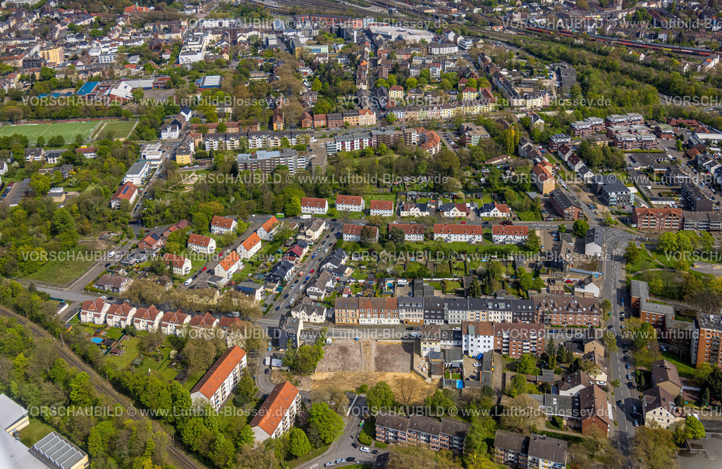 Herne230403599West | Luftbild, Baustelle und Wohnsiedlung Am Berg, Wanne, Herne, Ruhrgebiet, Nordrhein-Westfalen, Deutschland