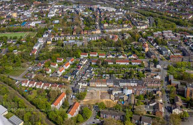 Herne230403599West | Luftbild, Baustelle und Wohnsiedlung Am Berg, Wanne, Herne, Ruhrgebiet, Nordrhein-Westfalen, Deutschland