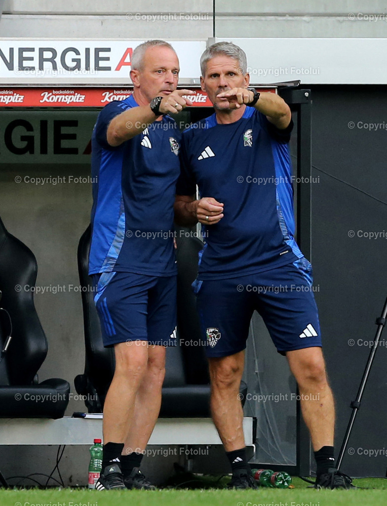 A_LUI_02092024_18 | SPORT,FUSSBALL,ADMIRAL BUNDESLIGA LASK-RZ PELLETS WAC 01.09.24 IM BILD: CO-TRAINER NASTL UND TRAINER DIDI KUEHBAUER (BEID WAC) FOTO:FOTOLUI/MW