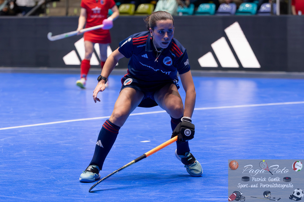 Volvo E.R.B. Final 4 Finale Frauen: Berliner HC - Mannheimer HC, 26.01.2025 | Carolin Seidel (Mannheimer HC #32), Berliner HC - Mannheimer HC, Frankfurt, Süwag Arena, 26.1.2025 - Realisiert mit Pictrs.com