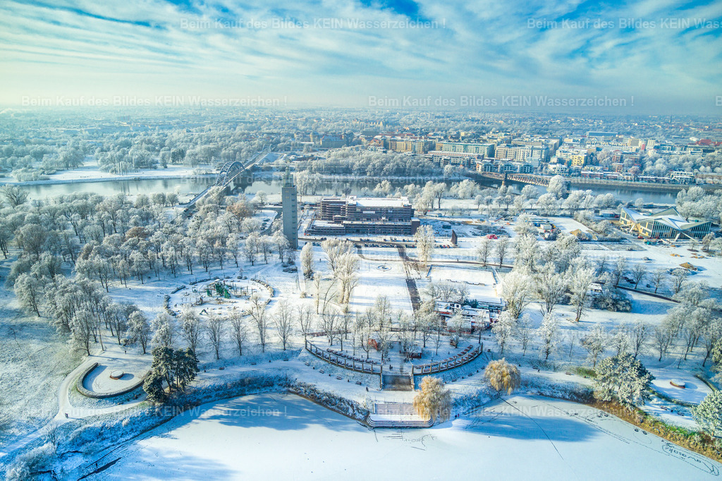 Magdeburg Adolf-Mittag-See Winter und Reif City Brücken-0017 | Adolf-Mittag See Reif im Winter und City - Realisiert mit Pictrs.com