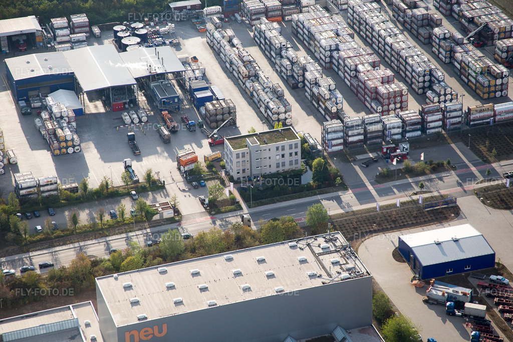 Luftbild: Worms, Industriegebiet Im Langgewan, Spedition Kube & Kubenz in Worms im Bundesland Rheinland-Pfalz in Deutschland. Foto: IMG_084402.jpg vom 02.09.2015 durch Werner Riehm/FLY-FOTO.de