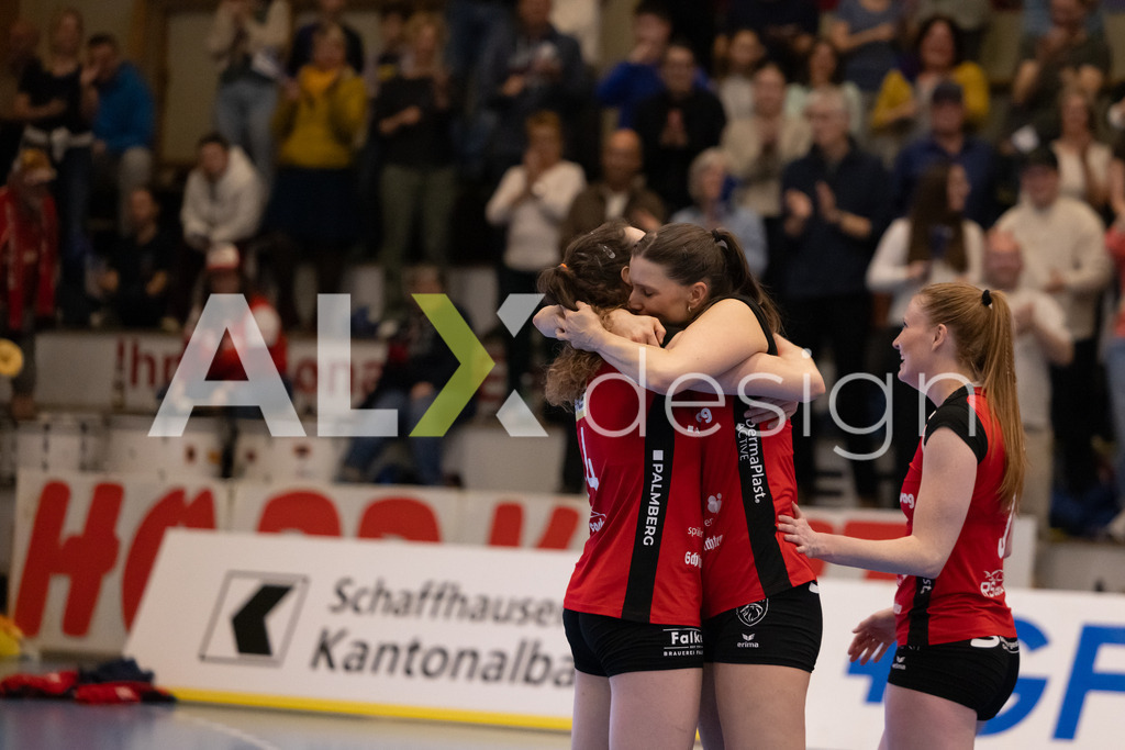 Volleyball I Frauen I Saison 2025-2026 I Volleyball NLA | Women I 1/2 Finals I  VC Kanti Schaffhausen - Sm'Aesch Pfeffingen I 22.03.2026 | 14 Josipa Marković (HR) (VC Kanti Schaffhausen) – Aussen und 11 Kateřina Holásková (CZ) (VC Kanti Schaffhausen) – Mitte - Realisiert mit Pictrs.com