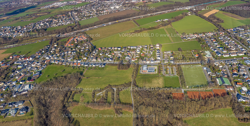 Holzwickede230213756 | Luftbild, Haarstrang Sportanlage, Fußballplatz und Tennisanlage, Feuerwache Süd, Evangelischer Friedhof Opherdicke, Hengsen, Holzwickede, Ruhrgebiet, Nordrhein-Westfalen, Deutschland