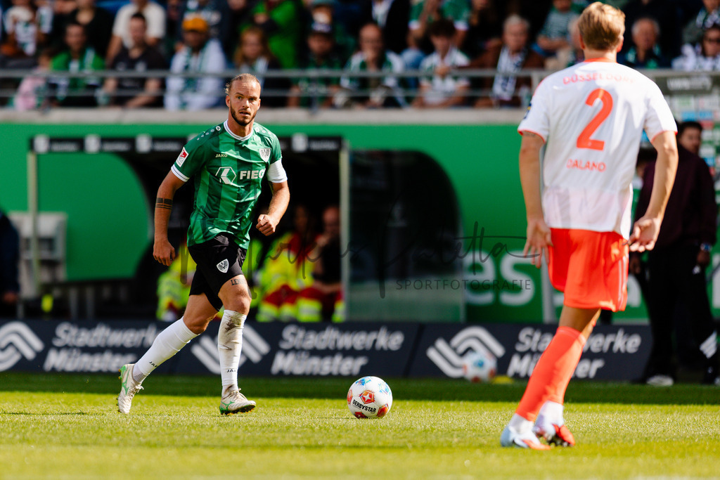 2. Bundesliga, Saison 2025/26, 5. Spieltag : SC Preußen Münster - Fortuna Düsseldorf | Münster, 14.09.2025: 2. Bundesliga, 5. Spieltag, SC Preußen Münster gegen Fortuna Düsseldorf im LVM-Preußenstadion in Münster. Foto: sportfotografie.ms | Markus Paletta - Realisiert mit Pictrs.com