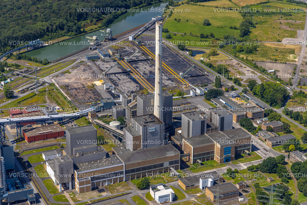 Hamm240707110 | RWE Kraftwerk Westfalen, Detailaufnahme mit Schornstein, Uentrop, Hamm, Ruhrgebiet, Nordrhein-Westfalen, Deutschland