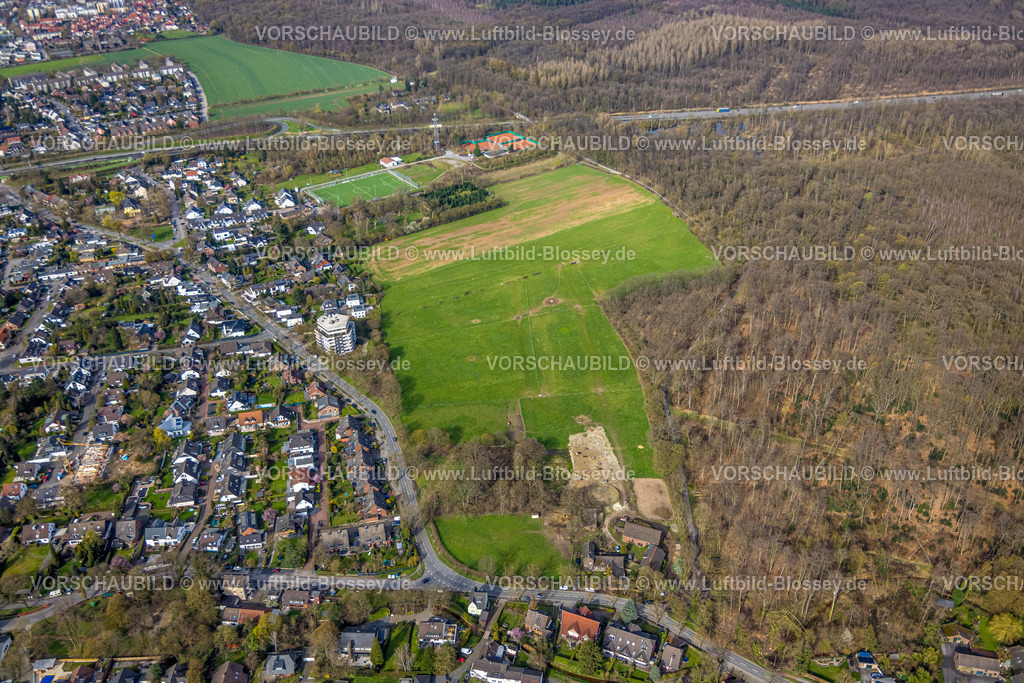 Duisburg230302435 | Luftbild, Wiesen und Felder Landschaftsschutzgebiet Rahmerbuschfeld, Rahm, Duisburg, Ruhrgebiet, Nordrhein-Westfalen, Deutschland