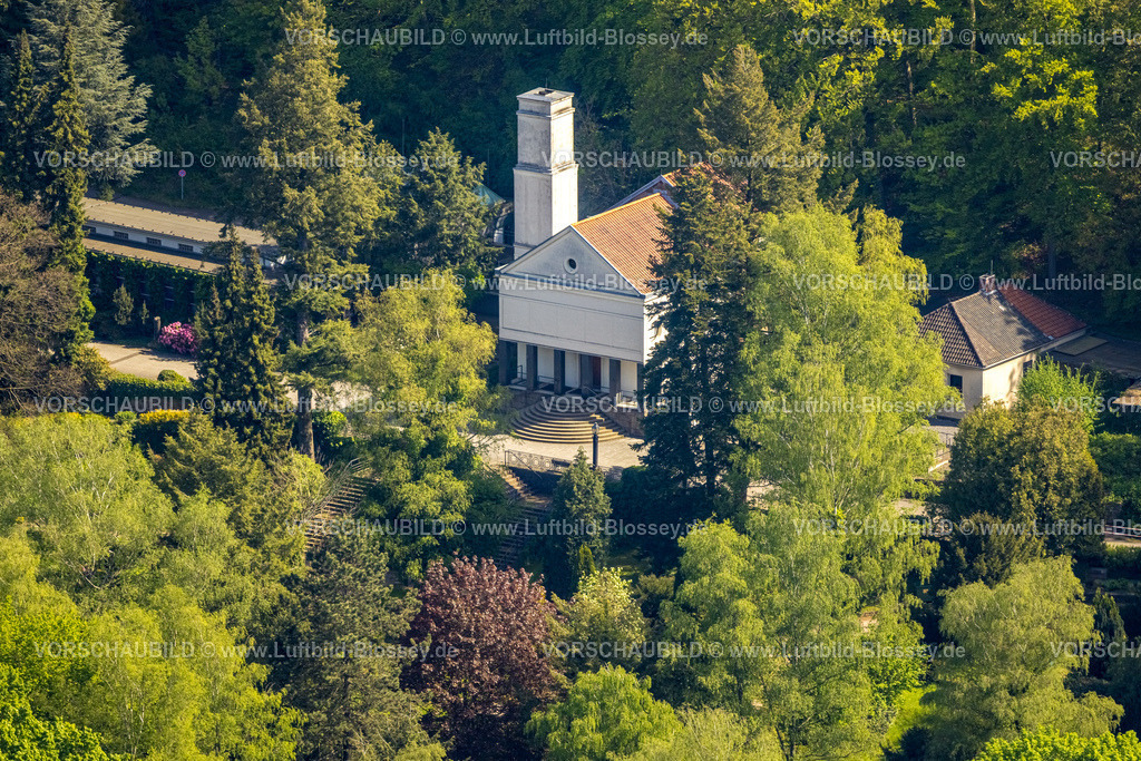 Hagen240504360 | Luftbild, Eduard-Müller-Krematorium Hagen Delstern, Wahrzeichen des Hagener Friedhofs Delstern im Wald,  Eilpe, Hagen, Ruhrgebiet, Nordrhein-Westfalen, Deutschland