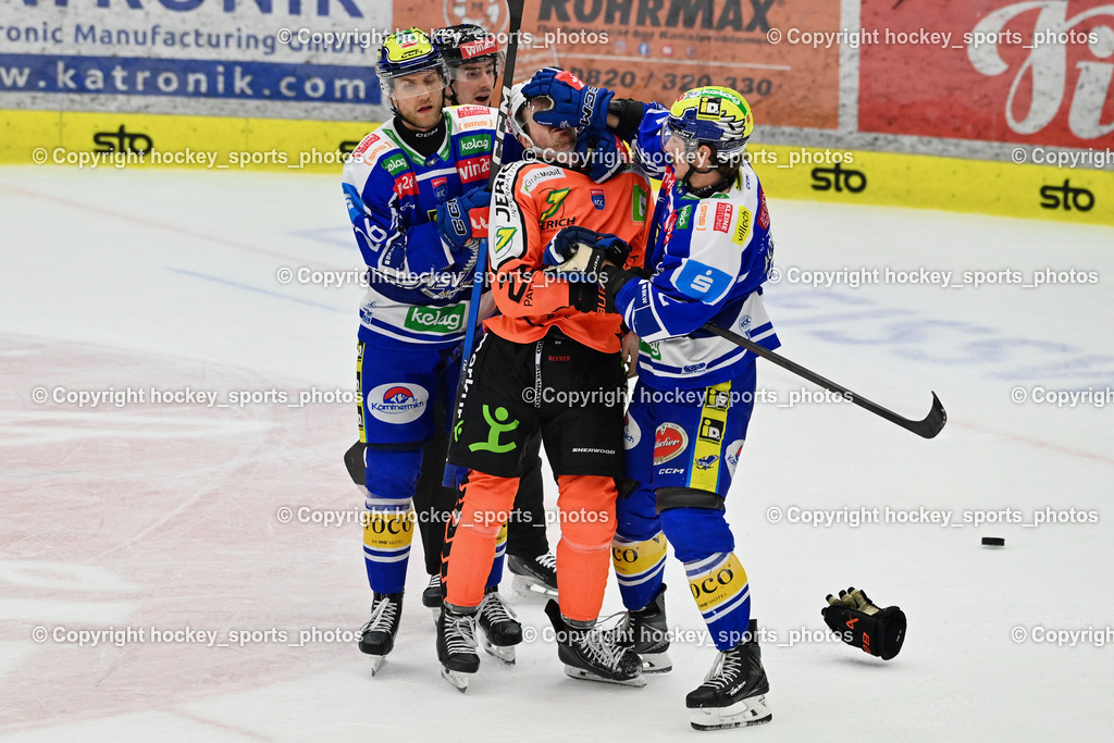 EC IDM WÄRMEPUMPEN VSV vs. MOSER MEDICAL GRAZ99ERS | #2 Dylan MacPherson EC VSV, #22 Kevin Conley Graz 99ers, #26 Guus van Nes EC VSV, EC IDM WÄRMEPUMPEN VSV vs. MOSER MEDICAL GRAZ99ERS, EC IDM WÄRMEPUMPEN VSV vs. MOSER MEDICAL GRAZ99ERS am 12.03.2026 in Villach (Stadthalle Villach), Austria, (Photo by Bernd Stefan)