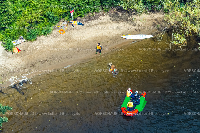 Duisburg240703778-Sued | Luftbild, Duisburg-Süd, Rettungsübung am Strand mit Boot und Hund am Wolfssee, Wedau, Duisburg, Ruhrgebiet, Nordrhein-Westfalen, Deutschland