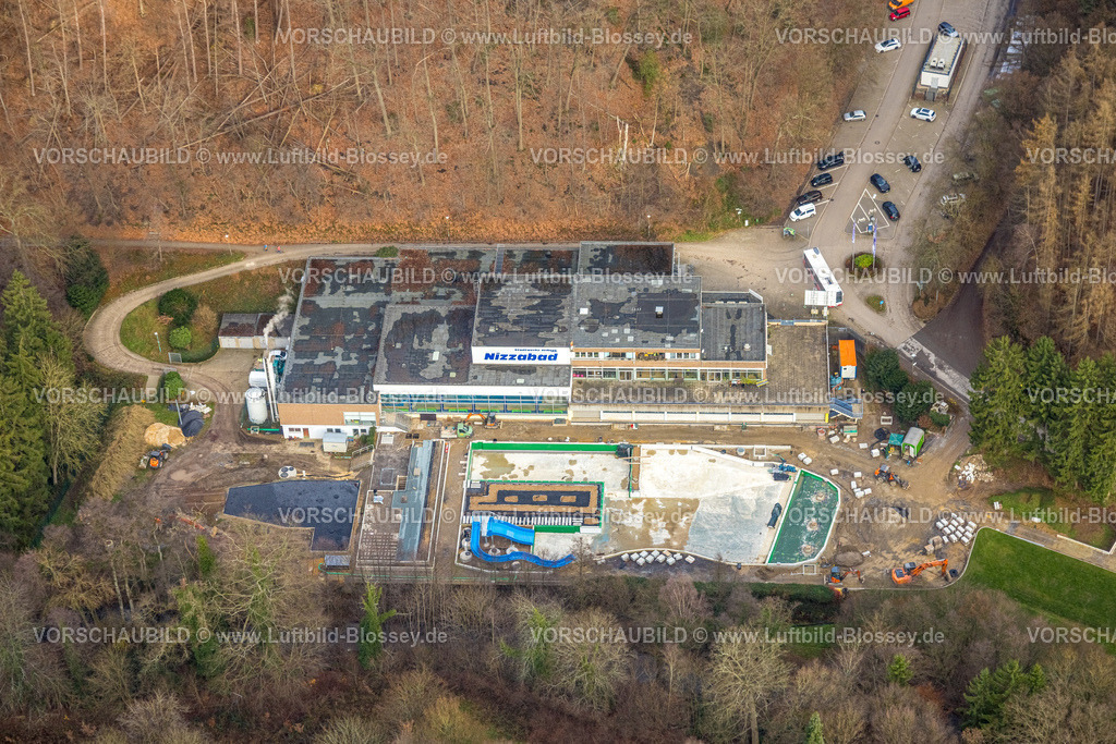 Velbert251200907Langenberg | , Luftbild, Nizzabad Velbert-Langenberg Schwimmbad, Baustelle und Sanierung, Oberbonsfeld, Velbert, Bergisches Land, Nordrhein-Westfalen, Deutschland