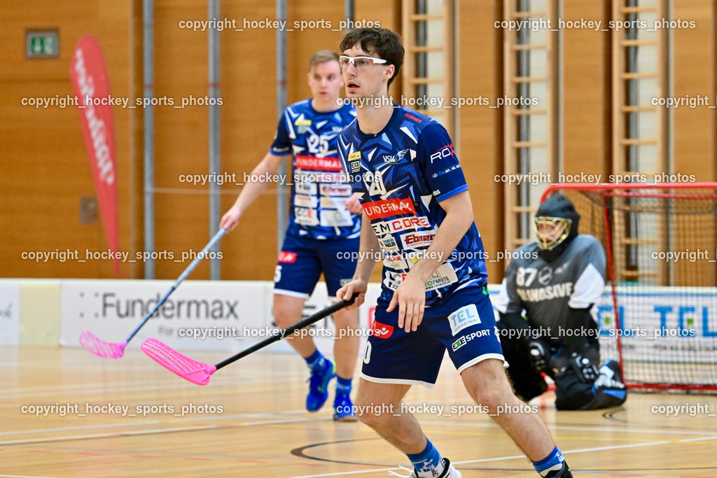 VSV Unihockey vs. Wiener Floorball Verein | #20 David Gredler VSV Unihockey, VSV Unihockey vs. Wiener Floorball Verein, VSV Unihockey vs. Wiener Floorball Verein am 18.05.2025 in Villach (Ballspielhalle St. Martin), Austria, (Photo by Bernd Stefan)