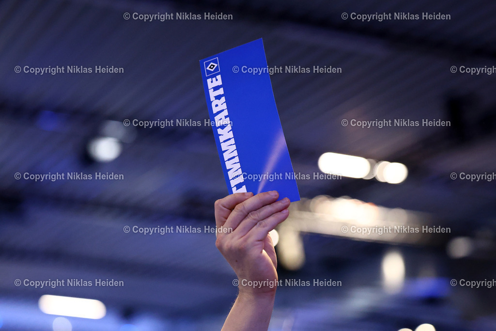 NH_HamburgerSV_Mitgliederversammlung_18022026 | Stimmkarte bei der Mitgliederversammlung des Hamburger SV e.V..News I Hamburger SV I Mitgliederversammlung für das Geschäftsjahr 2024/25 I 18.02.2026 I HSV-Zentrum am Volkspark