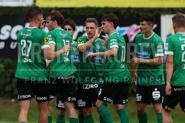 Friendly Match: SC Weiz vs TSV Hartberg in Weiz | Weiz, AUSTRIA, 01.JUL.26 - SOCCER - ADMIRAL Bundesliga, SC Weiz vs TSV Hartberg, test match. The image shows the rejoicing from SC Weiz.