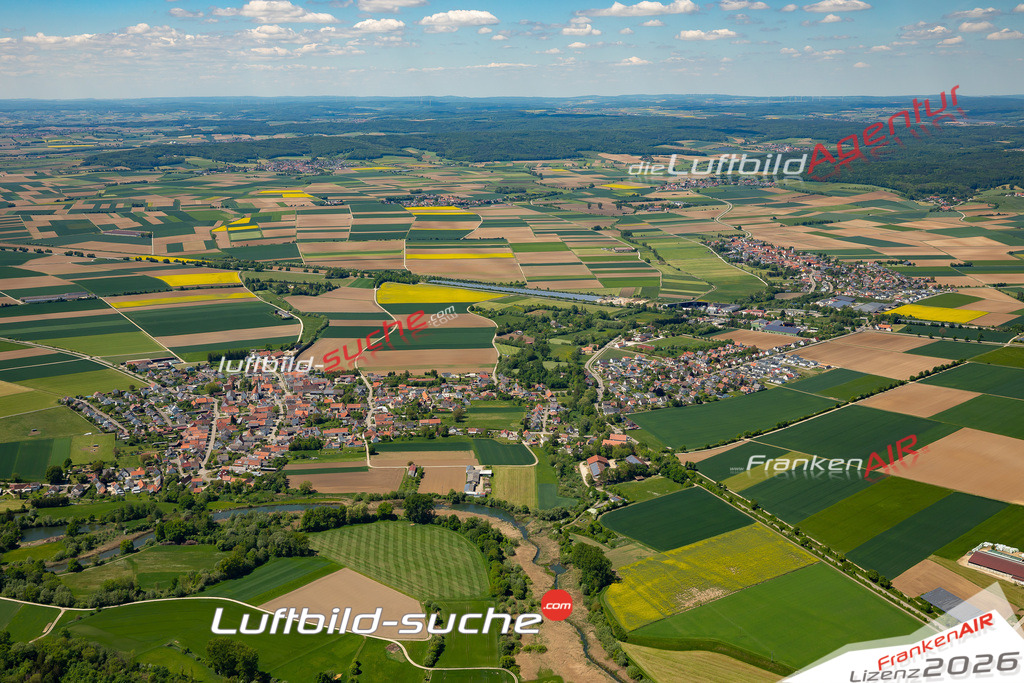 Luftaufnahme von  Blindheim - Die Luftaufnahme wurde 2025 vom UL-Flugzeug heraus erstellt ( keine Drohne ) - Hochauflösende Luftaufnahme - für professionelle Ausdrucke geeignet. Die Geschenkidee !Mit Lizenz und Bildrechte bestellbar