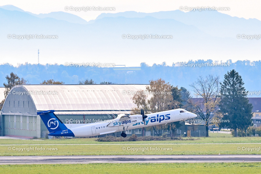 Flughafen Linz_ Linz Airport_ Linz-Hoersching_ 30.10.2023-34 | 30.10.2023, Linz Hoersching, AUT, Flughafen Linz, Linz Airport, im Bild Skyalps Flugzeug beim Startvorgang