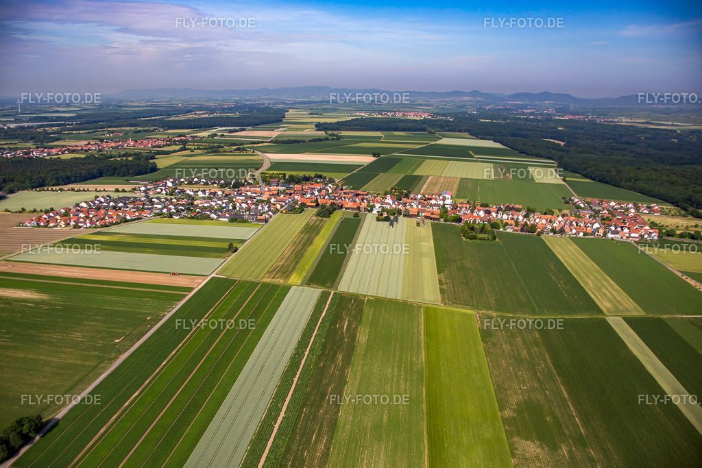 Ortsansicht | Luftbild: Ortsansicht im Ortsteil Hayna in Herxheim im Bundesland Rheinland-Pfalz in Deutschland. Foto: IMG_081024.jpg vom 14.06.2015 durch Werner Riehm/FLY-FOTO.de - Realisiert mit Pictrs.com