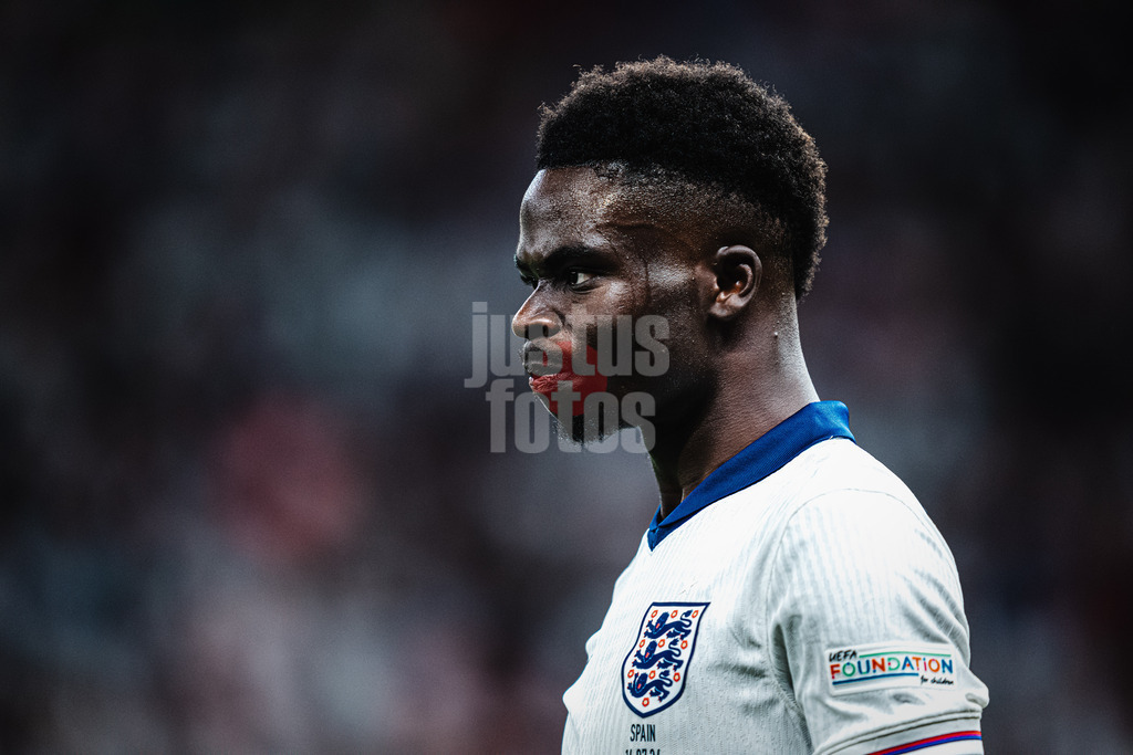 Fußball | Herren | UEFA-Fußball-Europameisterschaft 2024 | Finale | Spanien vs. England | 14.07.2024 | Bukayo Saka (#7, England) Portrait