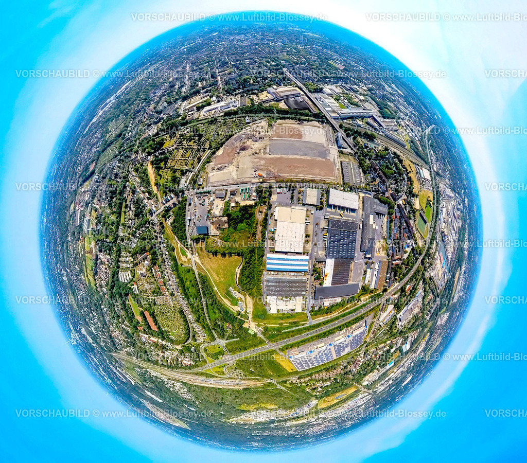 Gelsenkirchen240890581GewerbeSchalke | Luftbild, Gewerbepark Schalke an der Hochkampstraße, Baustelle Baugebiet und Gewerbeflächen, Autobahn A42, Erdkugel, Fisheye Aufnahme, Fischaugen Aufnahme, 360 Grad Aufnahme, tiny world, little planet, fisheye Bild, Schalke-Nord, Gelsenkirchen, Ruhrgebiet, Nordrhein-Westfalen, Deutschland