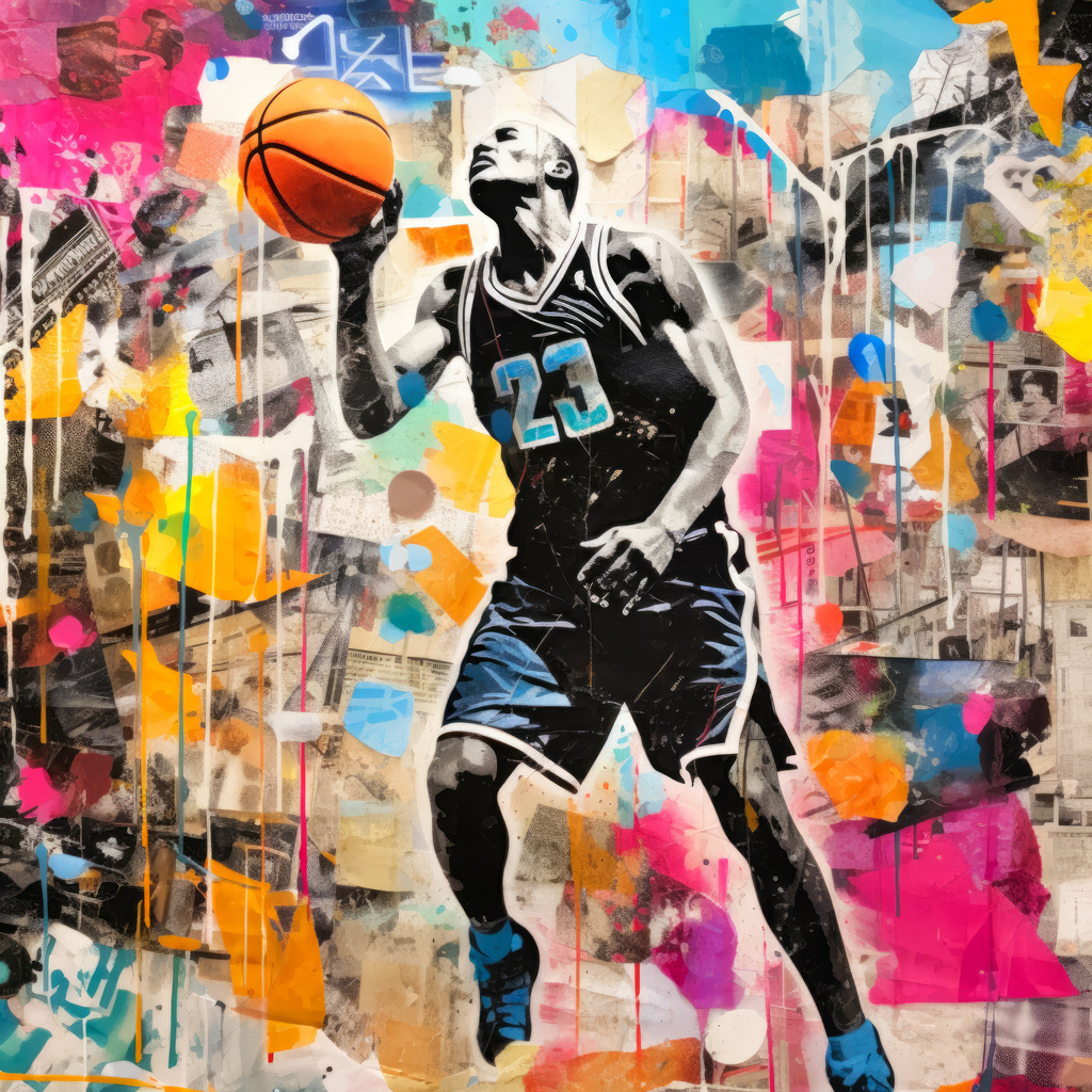 2307127 - Basketball | Bestellen Sie dieses Pop-Art Bild als Kunstdruck auf Leinwand, Acrylglas, Alu-Dibond, Akustikbild oder als Poster. Unsere digitalen Gemälde wirken mit täuschend echten Pinselstrichen wie von Hand gemalt.