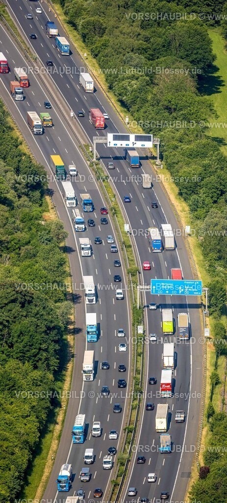 Luenen250600068 | Luftbild, Verkehrsstau auf der Autobahn A2 am Kreuz Dortmund-Nordwest  Anschlussstelle Dortmund-Mengede, Schwieringhausen, Dortmund, Ruhrgebiet, Nordrhein-Westfalen, Deutschland