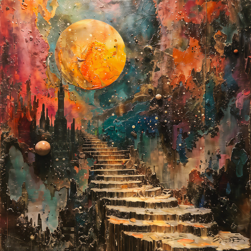 Falling ideas | Kila Resonantia Noir 2026 | Druck auf Leinwand, gerahmt | 80x80cm - Realisiert mit Pictrs.com