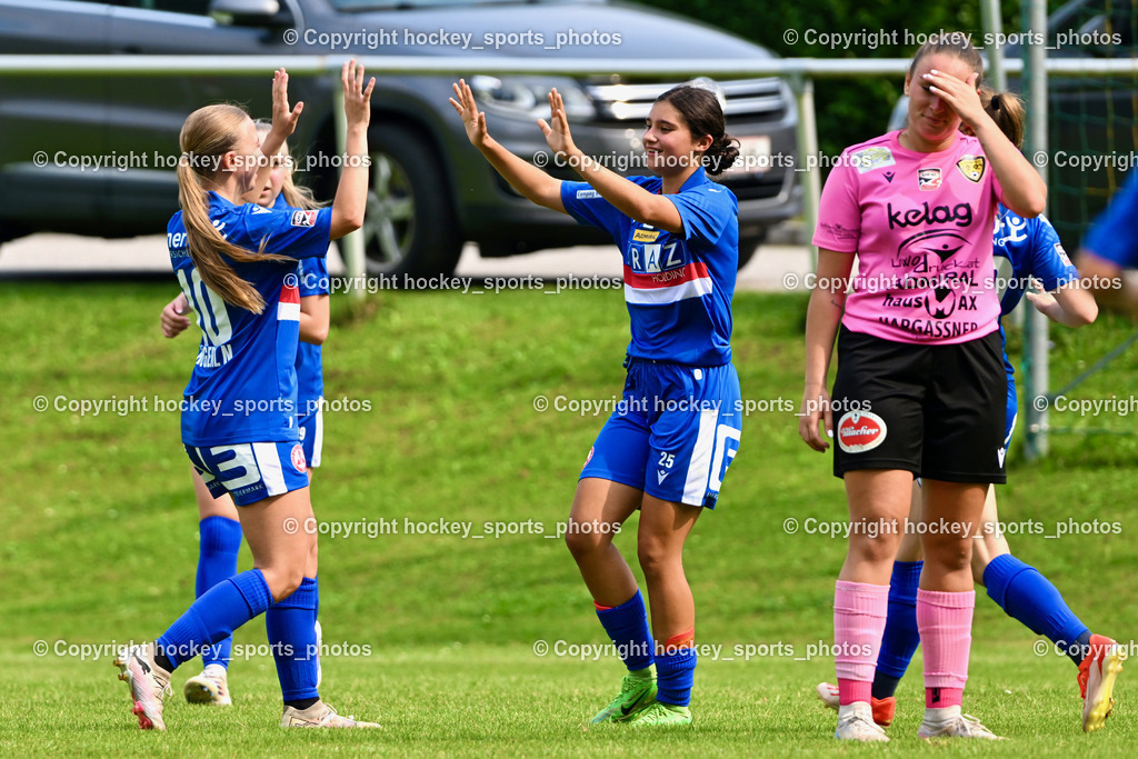 Carinthians Hornets vs. GAK 1902 Frauen | Jubel GAK Mannschaft, #10 Nadine Kügerl GAK, #25 Viola Parvizi GAK, #10 Elisa Ciccarelli Carinthians Hornets, Carinthians Hornets vs. GAK 1902 Frauen, Carinthians Hornets vs. GAK 1902 Frauen am 01.09.2024 in Sachsenburg (Sportplatz Sachsenburg), Austria, (Photo by Bernd Stefan)