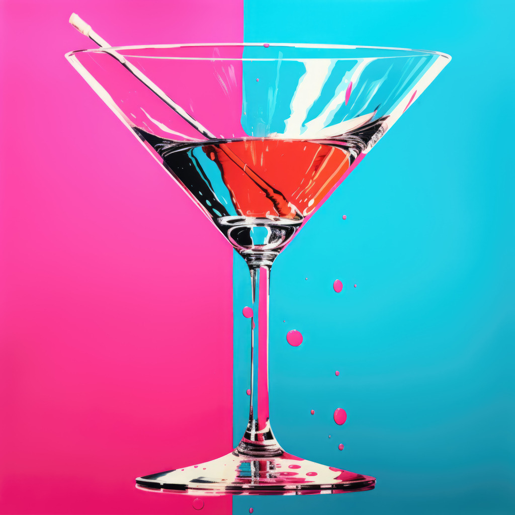 2308100 - Ein Glas Martini | Wandbild im Stil einer Illustration