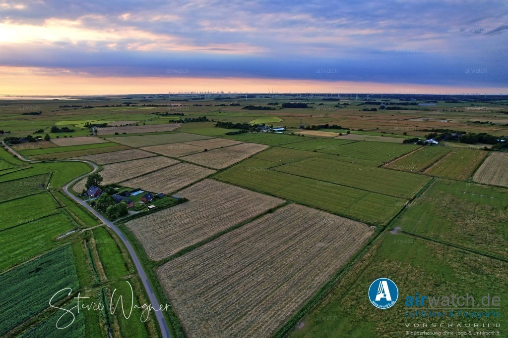 Luftbilder Hattstedtermarsch | Luftbilder, Nordsee, Nordfriesland, Hattstedtermarsch, Sterdebüll, Speckiweg, Herstum