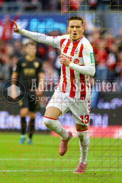 1. FC Köln vs FC Augsburg - 1. Bundesliga  | Köln, Deutschland, 18.10.25:   Said El Mala (1. FC Köln) Torjubel, jubelt nach seinem Treffer zum 1:1 waehrend des Spiels der 1. Bundesliga zwischen  1. FC Köln vs FC Augsburg im RheinEnergieStadion(Foto von Brauer-Fotoagentur / Adrian Schlueter)