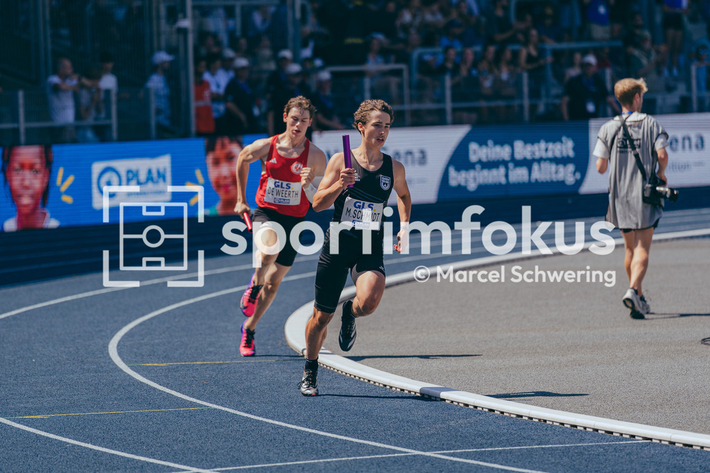 Deutsche Meisterschaften der Frauen und Männer 2026 | Maximilian Schmidt, SSV Ulm 1846, U20 4x400-Meter-Staffel, Deutsche Meisterschaften der Frauen und Männer 2026, Lohrheidestadion Bochum-Wattenscheid, 25.07.2026. Foto: Marcel Schwering / sportimfokus - Realisiert mit Pictrs.com