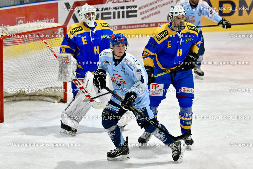 ESC Steindorf vs. EHC Althofen 4.11.2023 | #31 Horn Fabian, #58 Goritschnig Martin, #46 Maurer Julian