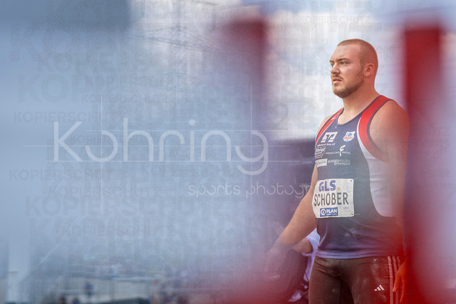Deutsche Leichtathletik-Meisterschaften; Bochum-Wattenscheid, 25.07.2026 | Lukas Schober (SG Freital-Weißig 1861), Kugelstossen; Deutsche Leichtathletik-Meisterschaften am 25.07.2026 im Lorheide-Stadion, Bochum-Wattenscheid (Nordrhein-Westfalen).