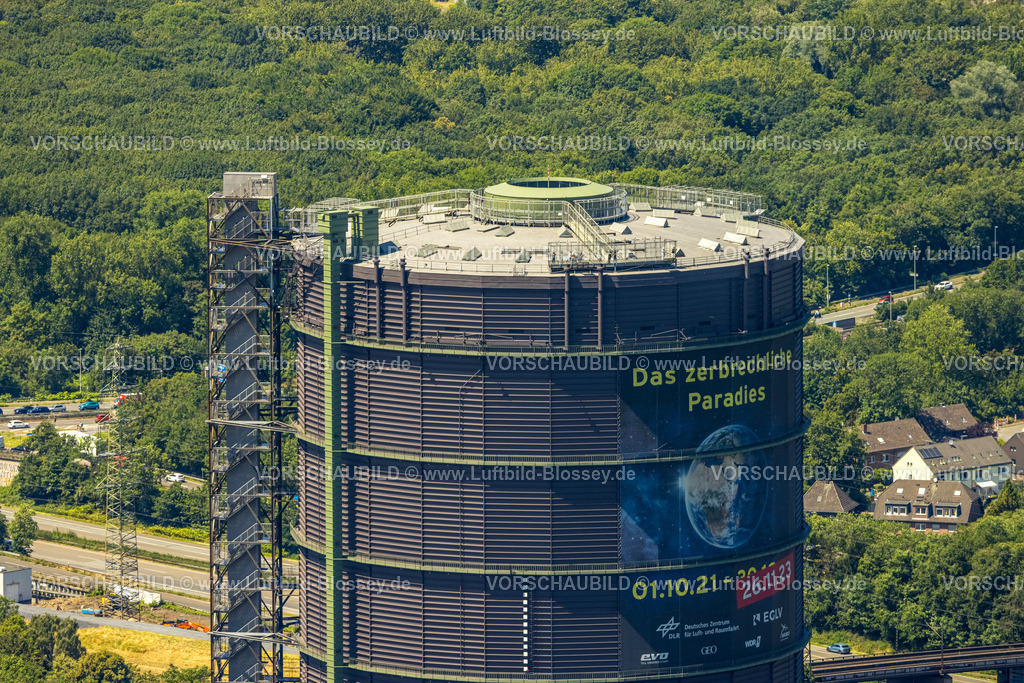 Oberhausen230705466 | Luftbild, Westfield Centro Einkaufszentrum, Neue Mitte, Gasometer mit Ausstellung Das zerbrechliche Paradies, Borbeck, Oberhausen, Ruhrgebiet, Nordrhein-Westfalen, Deutschland