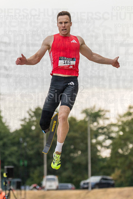 Para Heimspiel 7.0; Leverkusen, 18.07.2026 | LEVERKUSEN, GERMANY - JULY 18, 2026 : Markus Rehm (GER/TSV Bayer o4 Leverkusen) competing in the long jump during the Para Heimspiel 7.0 at Fritz Jacobi Sports Complex on July 18, 2026 in Leverkusen, Germany.