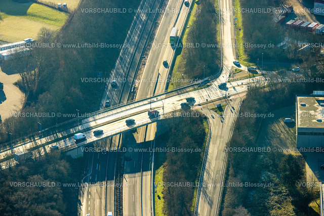 Duisburg241201988 | Luftbild, Autobahn A59 und Anschlussstelle Großenbaum, Brücke Altenbrucher Damm, Buchholz, Duisburg, Ruhrgebiet, Nordrhein-Westfalen, Deutschland