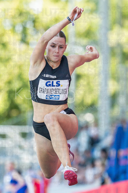 Deutsche Leichtathletik-Meisterschaften; Bochum-Wattenscheid, 25.07.2026 | Anna Gräfin Keyserlingk (LG Göttingen), Dreisprung ; Deutsche Leichtathletik-Meisterschaften am 25.07.2026 im Lorheide-Stadion, Bochum-Wattenscheid (Nordrhein-Westfalen).