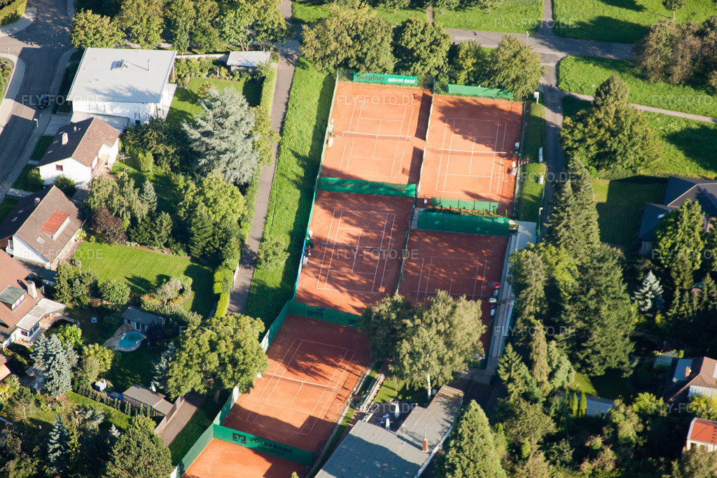 Luftbild: TC Rüppurr 1929 eV im Ortsteil Rüppurr in Karlsruhe im Bundesland Baden-Württemberg in Deutschland. Foto: IMG_32368.jpg vom 21.08.2010 durch Werner Riehm/FLY-FOTO.de