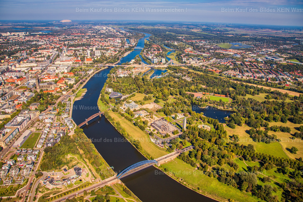 Magdeburg Luftbild Elbe Sternbrücke Stadthalle Stadtpark-6850 | Magdeburg elbverlauf stadtpark und Stadthalle - Realisiert mit Pictrs.com