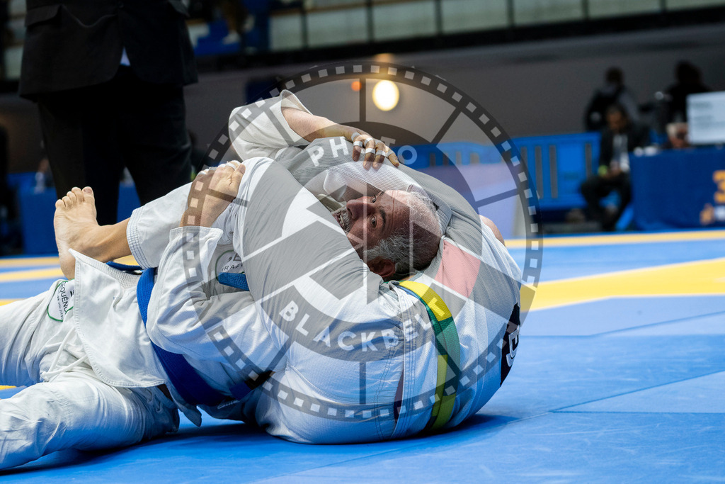 20240122PBB6335 | Fighters compete during the second day of the IBJJF European Championship in Paris, France, on January 22, 2024.