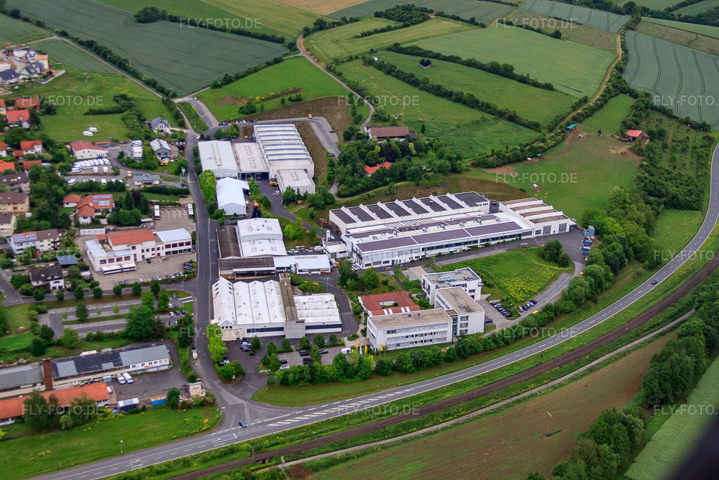 Luftbild: MIWE Michael Wenz GmbH in Arnstein im Bundesland Bayern in Deutschland. Foto: IMG_66080.jpg vom 30.05.2014 durch Werner Riehm/FLY-FOTO.deMIWE Michael Wenz GmbH - The world of baking