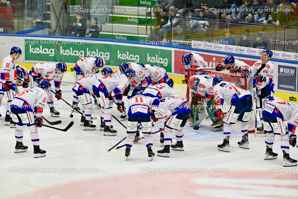 EC IDM Wärmepumpen vs. HC Tiroler Wasserkraft 22.9.2023 | HC Innsbruck Mannschaft, EC IDM Wärmepumpen vs. HC Tiroler Wasserkraft 22.9.2023, EC IDM Wärmepumpen - HC Tiroler Wasserkraft am 22.09.2023 in Villach (Stadhalle Villach), Austria, (Photo by Bernd Stefan)