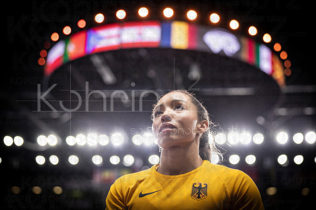 World Athletics Indoor Championships Kujawy Pomorze 26, 22.03.2026 | TORUN, POLAND - MARCH 22:   Jaqueline OTCHERE (GER) during the warm-up of the women’s pole vault during the World Athletics Indoor Championships Kujawy Pomorze 26 on day 3 / session 2 at Kujawsko-Pomorska Arena Torun on March 22, 2026 in Torun, Poland. 